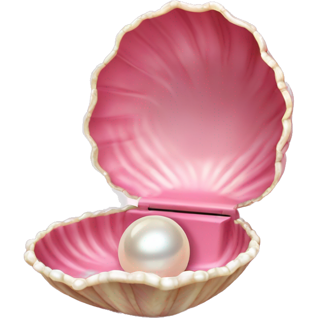 Pretty Pink shell with pearl inside the open hinged shell