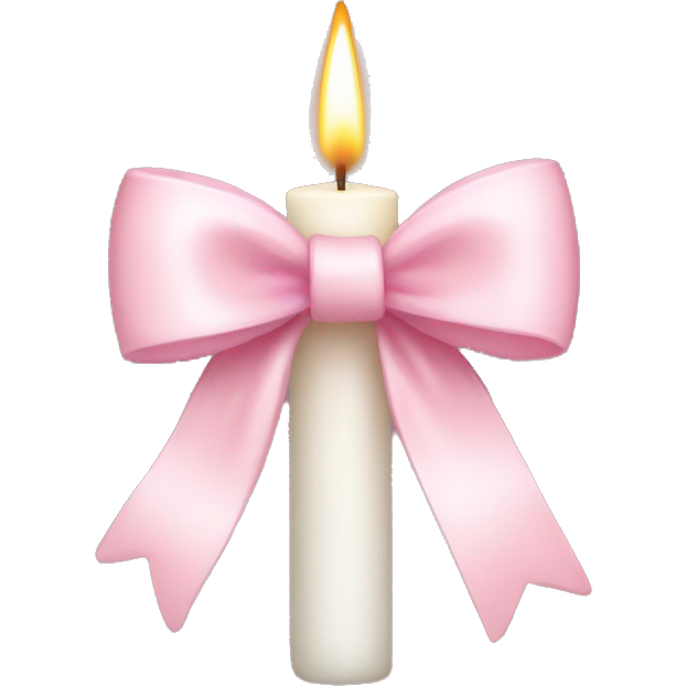 White candle light pink bow