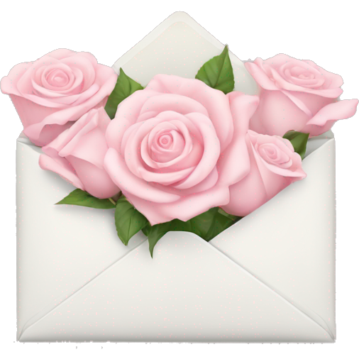 White envelope with light pink roses