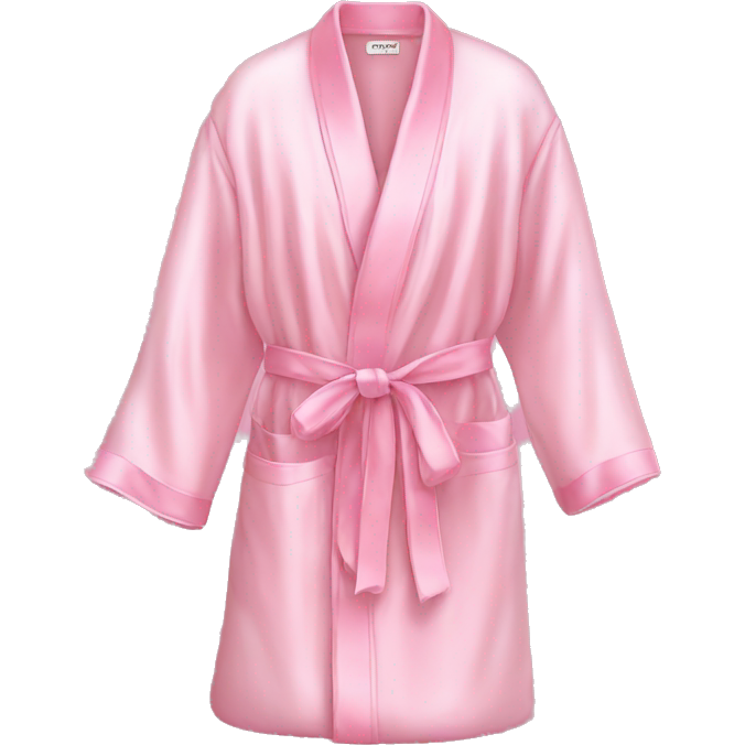 Light pink silk slippers and robe