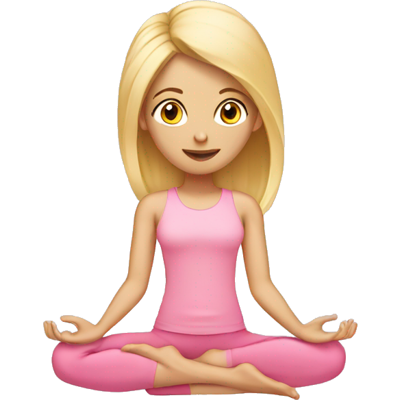 Blonde yoga girl light pink clothes n