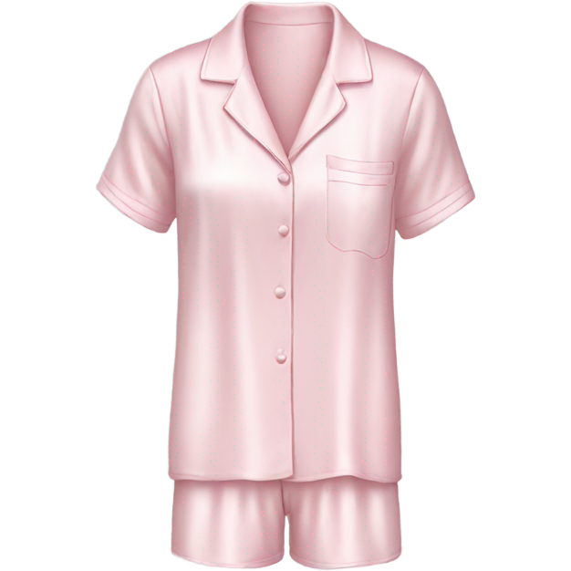 Silk light pink short sleeves pyjamas