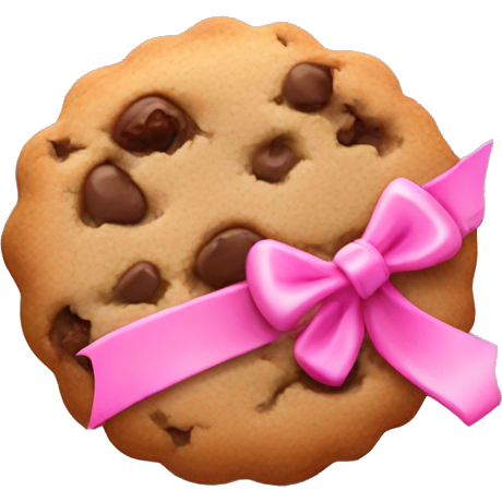 Crumble cookie with a cute pink ribbon
