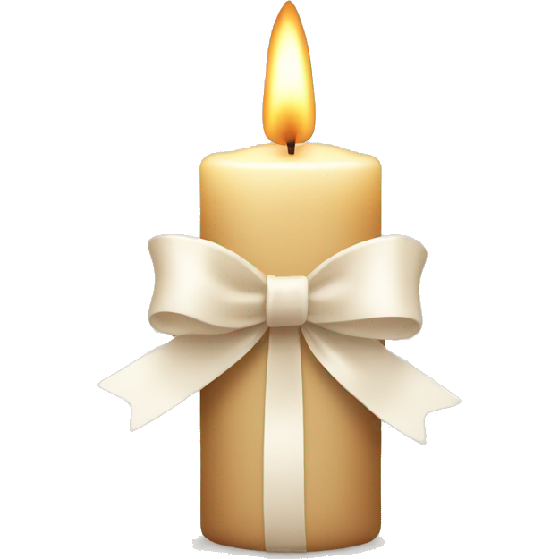 Beige candle with white bow