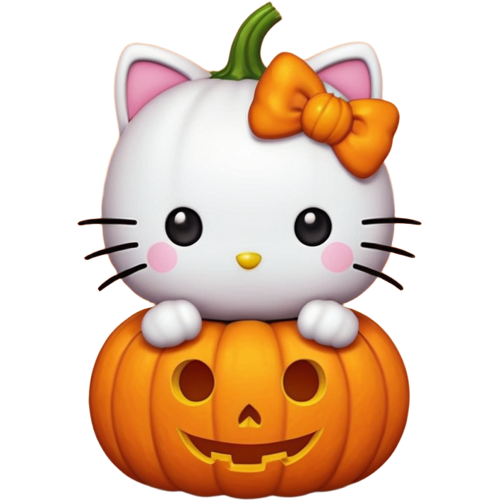 Halloween version of hello kitty with pumpkin