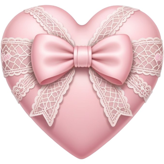 Light pink heart wrapped in lace bow