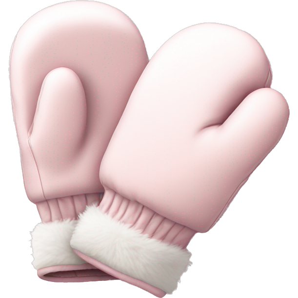 Light pink mittens white fur