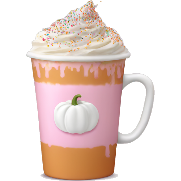 Light pink pumpkin latte with Multicolored Sprinkling
