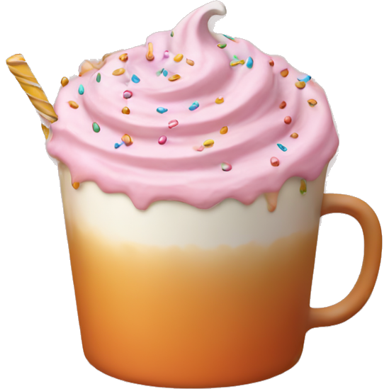 Light pink pumpkin latte with Multicolored Sprinkling