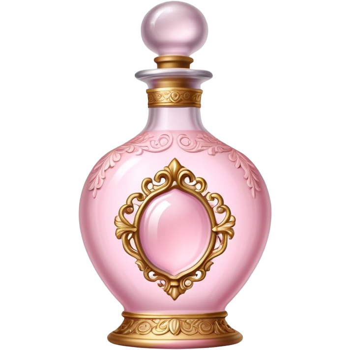 Pale pink rococo potion bottle