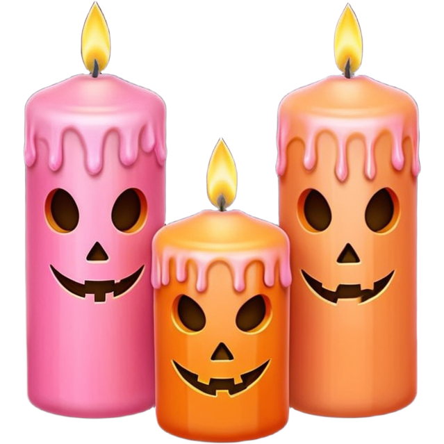 Pastel halloween candles cozy pastel pink orange