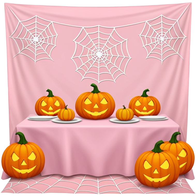 Pastel pink halloween table setup