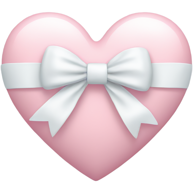 Pastel pink heart with white bow