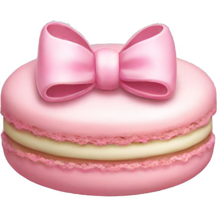 Pastel pink macaron with bow