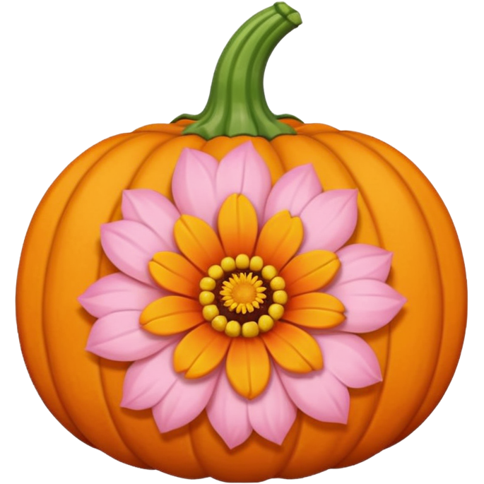 Pastel pink orange halloween flower pumpkin choker