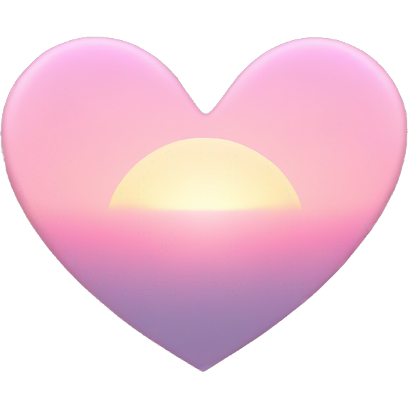 Pastel pink sunset heart