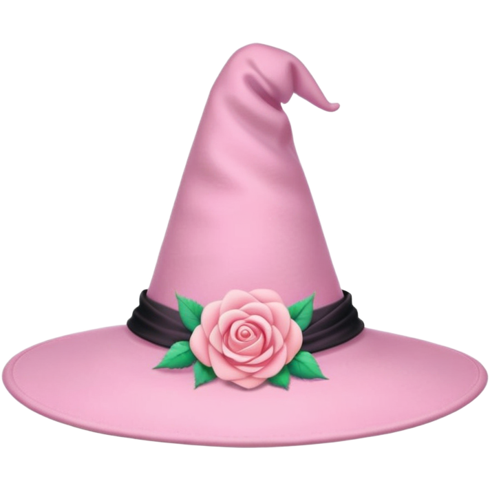 Pink Pastel Witch Hat With Rose
