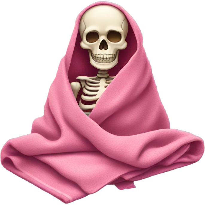 Pink skeleton with blanket