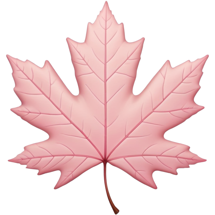 Soft pastel pink maple leaf