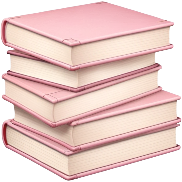 Stack of pastel pink books