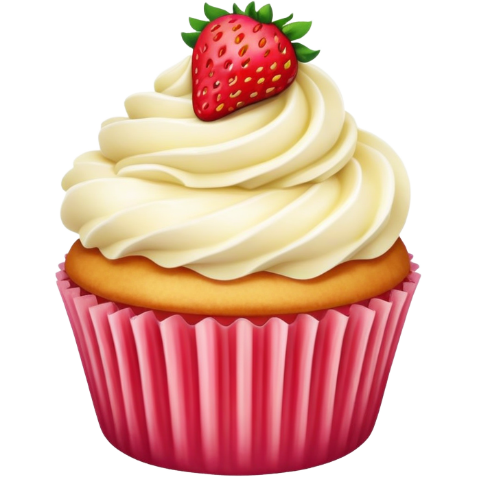 Ultra realistic strawberry cheesecake cupcake