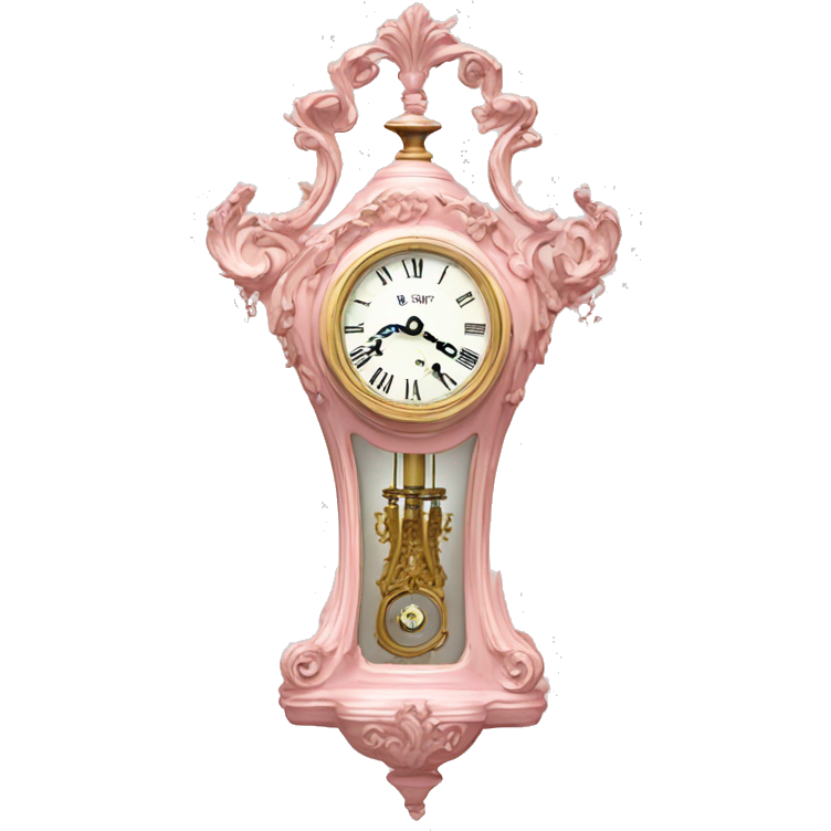 Vintage rococo light pink clock