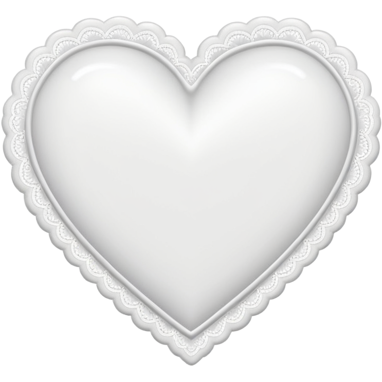 White heart with a lace white border