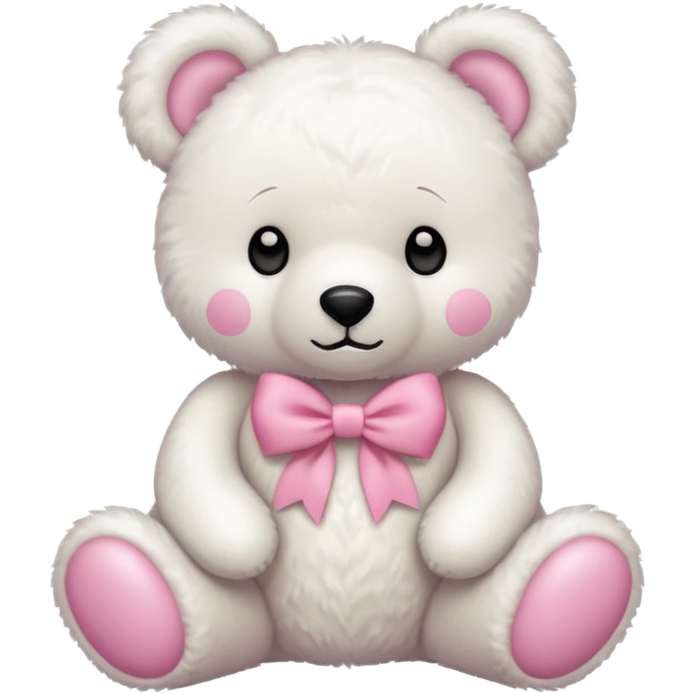 White teddy bear pink bow