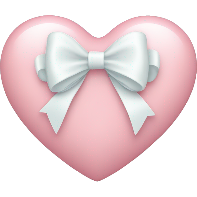 Pastel pink heart with white bow