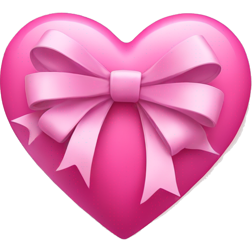 Pink heart with a bow on top