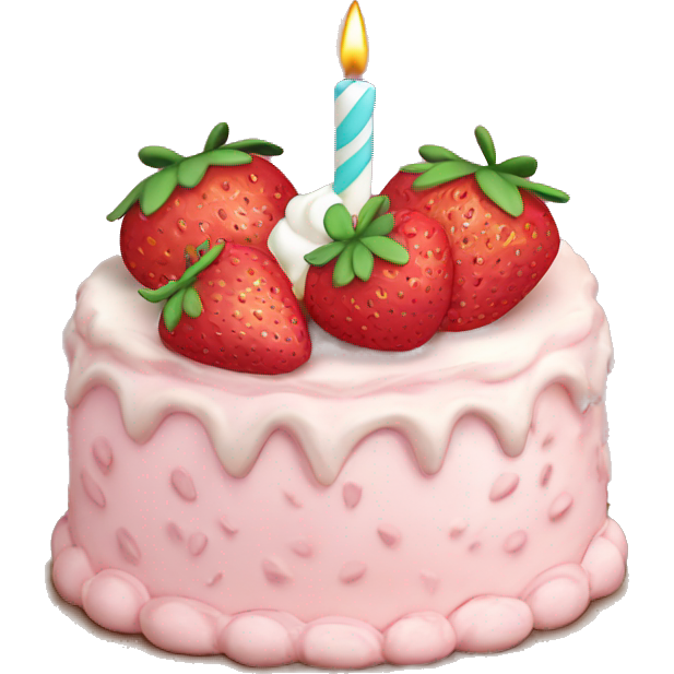Light Pink strawberries and cream birthday cake with in bow