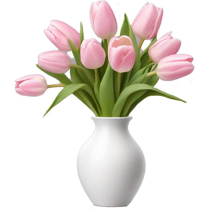 Light pink tulips in white vase