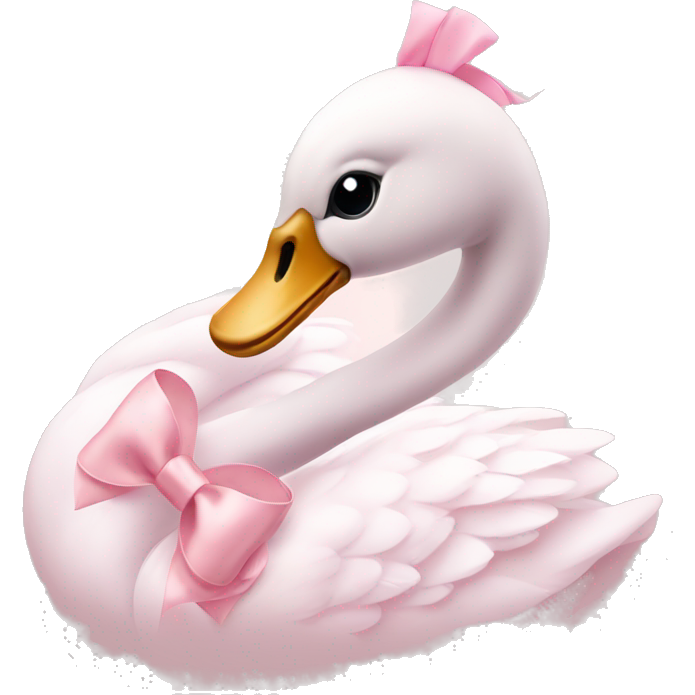Pastel pink swan with a light pink bow