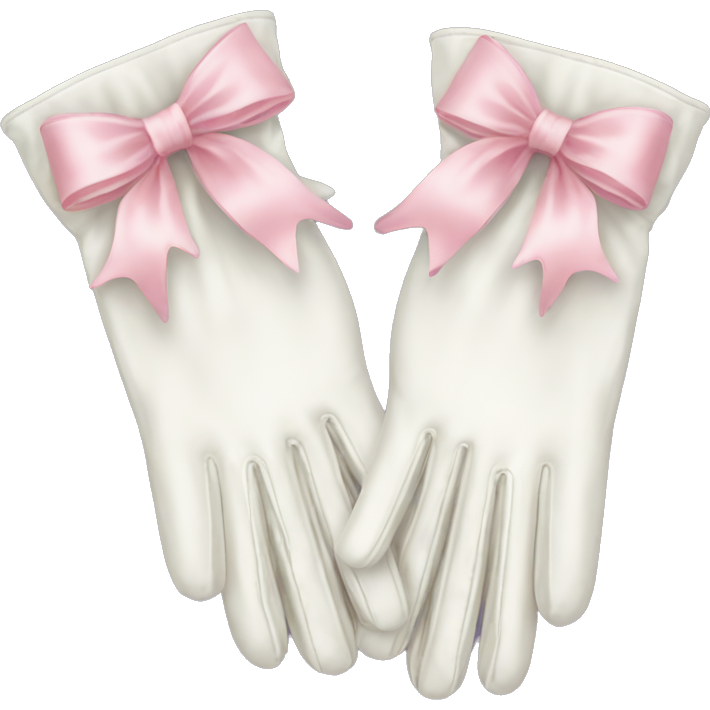 Vintage rococo white gloves with light pink bows
