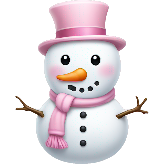 Cute light pink snowman