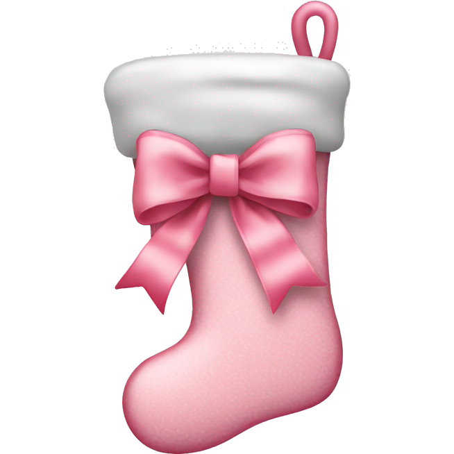 Light pink Christmas stocking with a bow