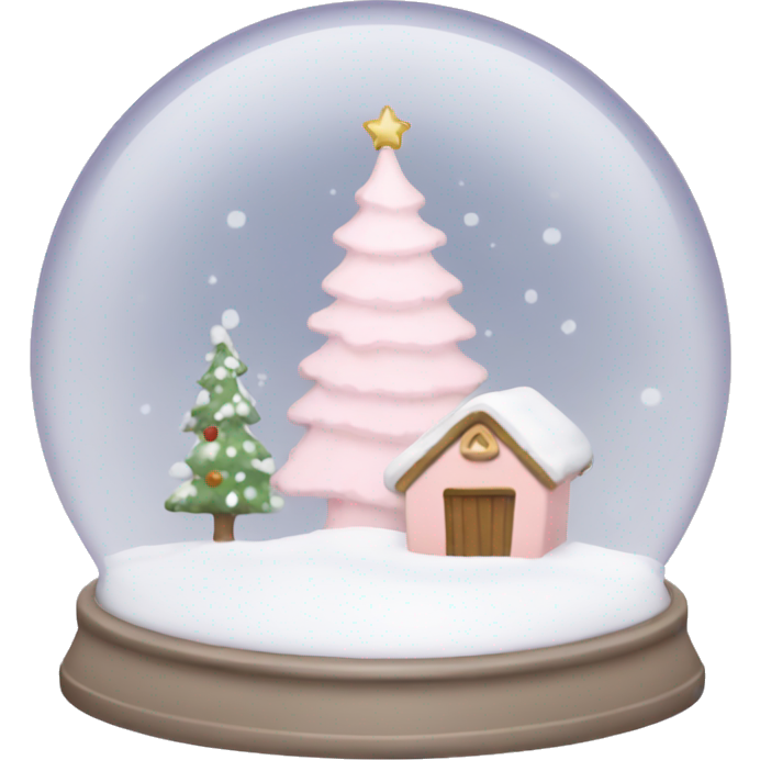 Pale pink christmas snow globe