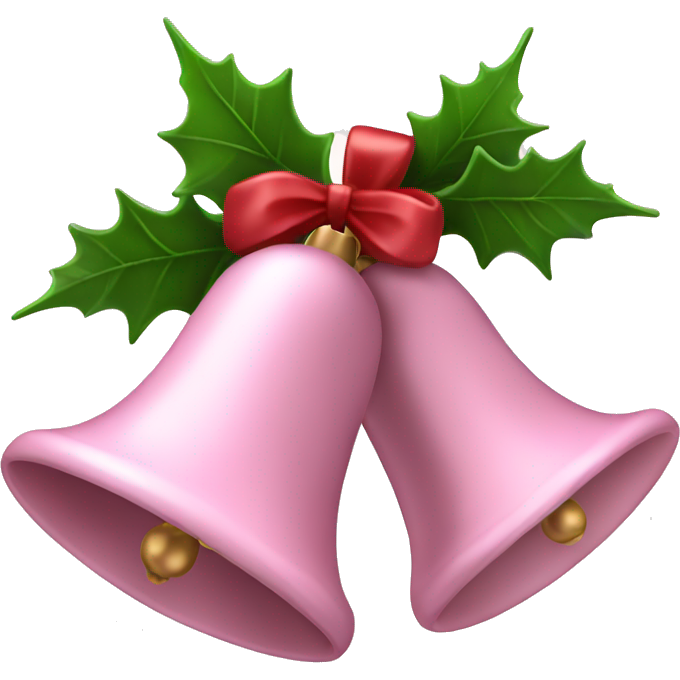 Light pink Christmas bells with Holly