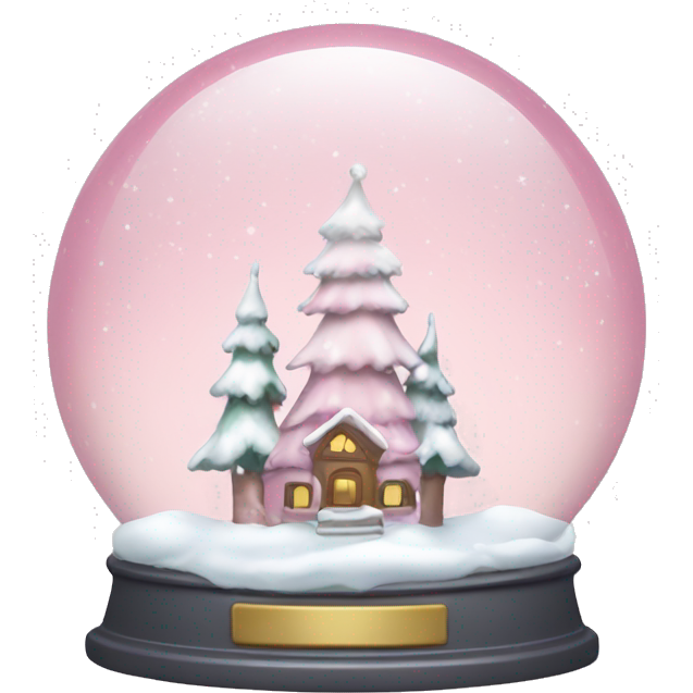 Pale pink christmas snow globe