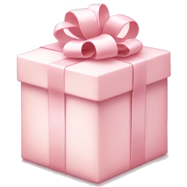 Pale pink gift with white ribbon heart