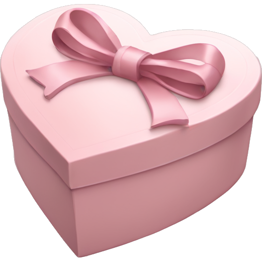 Pale pink heart box, pale pink bow, filled with chocolates inside