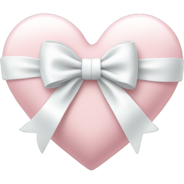Pale pink heart with white ribbon bow