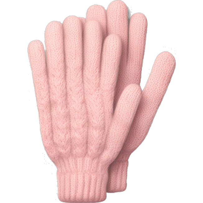 Light pink knitted gloves