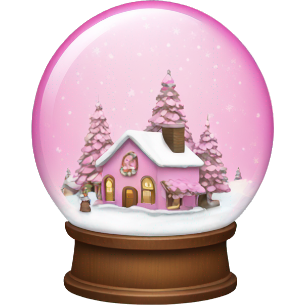 Pink Christmas snow globe