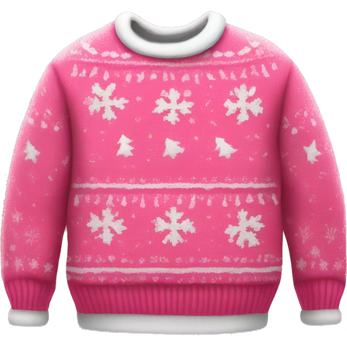 Realistic isolated pink ugly Christmas sweater.