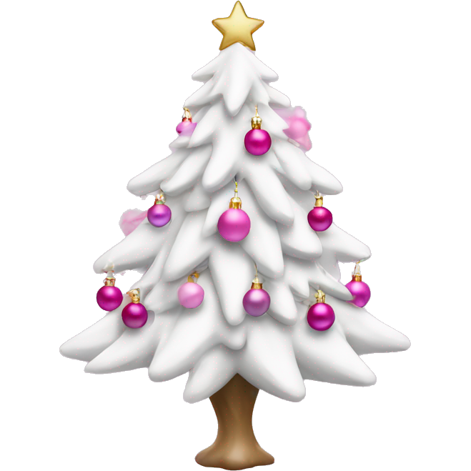 White christmas tree with pink ornaments