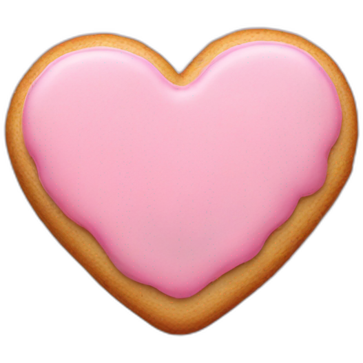 Heartshaped pink cookie
