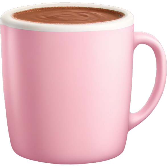 Light Pink mug of hot chocolate