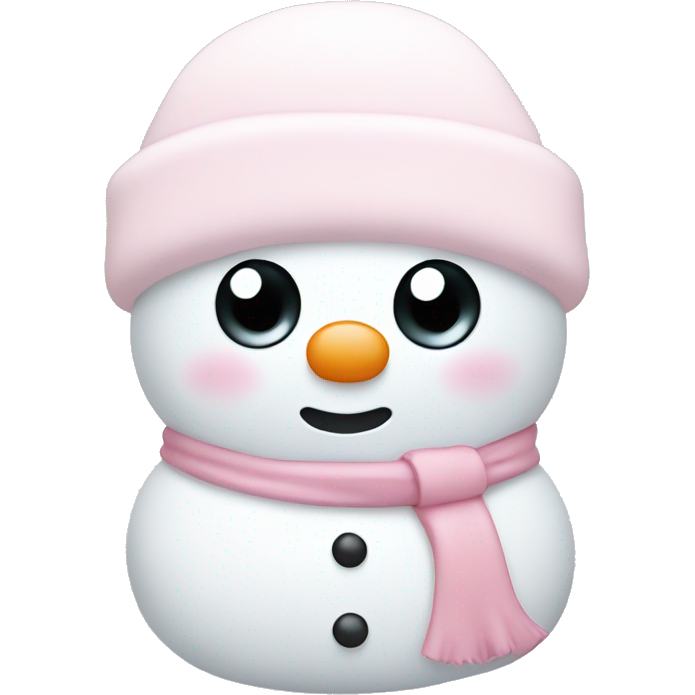 Cute white and light pink snowman