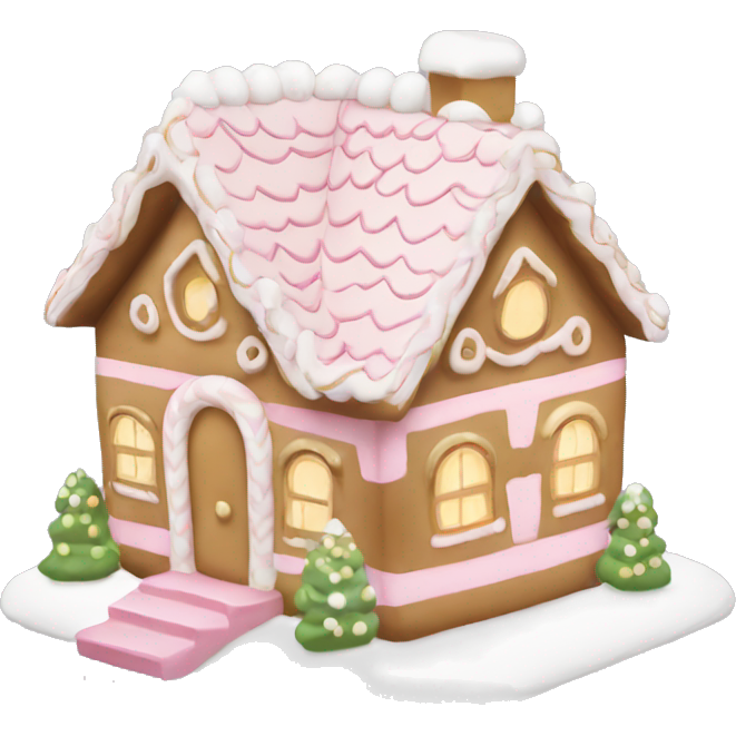 Light pink and gold and white gingerbread house